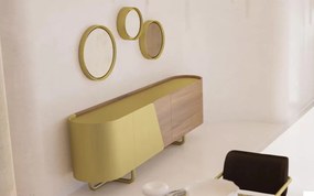 Oglindă lemn masiv decorativă Giallo Ø55 / Ø45 / Ø35 cm - Giallo, Ø55 cm