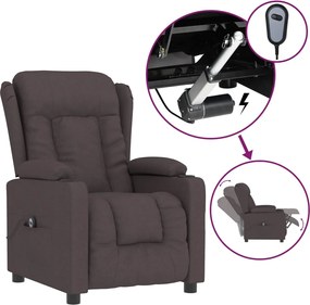vidaXL Fotoliu rabatabil electric, maro închis, material textil