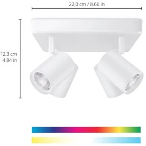WiZ LED RGBW spot reglabil IMAGEO 4xGU10/4,9W/230V alb Wi-Fi