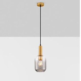 Pendul modern, Metal, Auriu, Sticla, Fumurie, MAHO