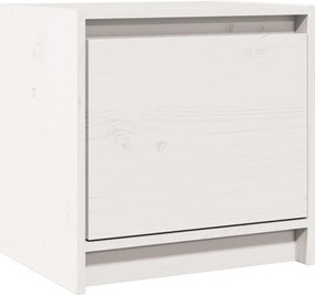 vidaXL Noptieră, alb, 40x30,5x40 cm, lemn masiv de pin