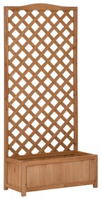 Outsunny Jardiniera Verticala din Lemn, Jardiniera de Exterior cu Spalier pentru Plante 76x36x170cm, Maro | Aosom Romania