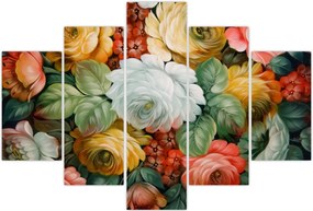 Tablou cu buchet pictat de flori (150x105 cm)