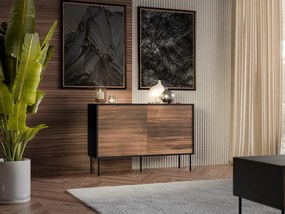 Comodă Hermano 1D3S (Negru + Nuc warnia) . Promo -17%. 1103635