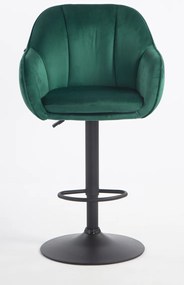 HR2055W Scaun Verde din Catifea cu Bază Neagră