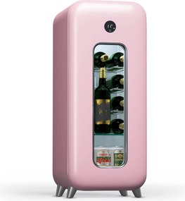 Klarstein Shirley 15 Uno, frigider pentru vinuri, 15 sticle, 5 - 20 °C, control tactil, retro