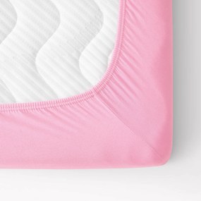 Goldea cearceaf de pat jersey cu elastic - roz 140 x 200 cm