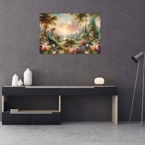 Tablou - Păuni în grădină (90x60 cm)
