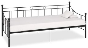 284669 vidaXL Cadru pat de zi, negru, 90x200 cm, metal