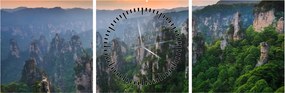 Tablou - Parcul forestier național Zhangjiajie (cu ceas) (90x30 cm)