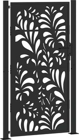 vidaXL Poartă de grădină neagră 100x175 cm, model ondulat din oțel
