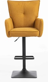 HR250KW Scaun Catifea Reiată Premium Ruloare Curry Galben Bază Neagră