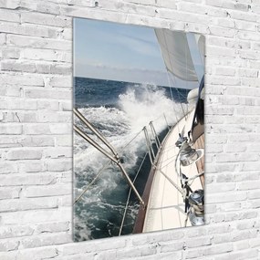 Fotografie imprimată pe sticlă Yacht pe mare