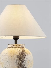Veioza decorativa, Ceramica, Tesatura, Alb, LUPE