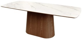 Masa sufragerie, Ceramica Alba, Furnir Nuc, UNIQUE 200cm A-45139 VC