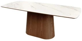 Masa sufragerie, Ceramica Alba, Furnir Nuc, UNIQUE 200cm A-45139 VC