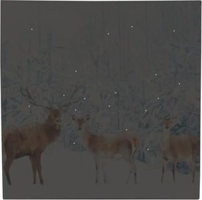 Pictură pe perete Cerbi în pădure, LED cu cronometru, 40 x 4