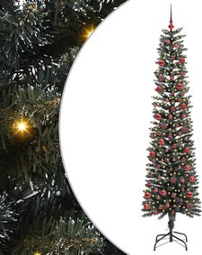 vidaXL Brad de Crăciun artificial Verde 210 cm PVC și Plastic și Oțel