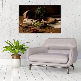 Tablou cu sparanghel pe masă (90x60 cm)