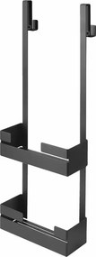Etajera dubla cu agatatoare Deante Mokko negru 76x25 cm