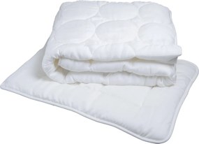 Set pilota 100x135 cm si perna 40x60 cm BAMBINO pentru patut de copil, alb