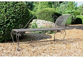 Bancă de grădină neagră/maro închis din metal Lamington – Garden Pleasure