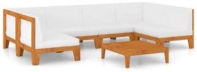 3058136 vidaXL Set mobilier grădină cu perne, 7 piese, lemn masiv de acacia