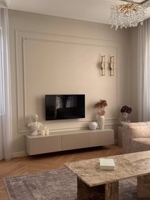 Dulap TV Nicole suspendat 200 cm cu sertar - alb mat