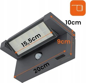 Aplică LED de exterior cu senzor LED/25W/230V IP54, neagră