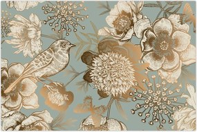 Tablou - Grădină cu o pasăre (90x60 cm)