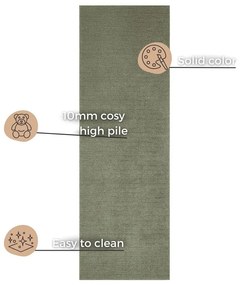 Covor Mint Rugs Supersoft, 80 x 250 cm, verde închis