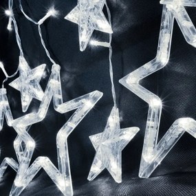 Perdea LED de Crăciun de exterior Brilagi 77xLED/3xAA/USB 1,8m IP44 alb rece