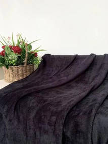 Pătură neagră de micropluș SOFT, 160x200 cm