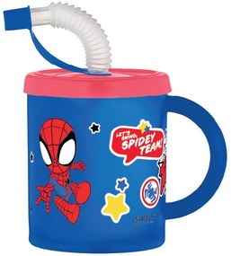 Omul Păianjen Cană Spidey cu pai, plastic 210 ml