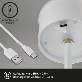 Brilo - Lampă de birou LED reîncărcabilă cu control tactil KIKI LED/2,6W/5V IP44 2600 mAh albă