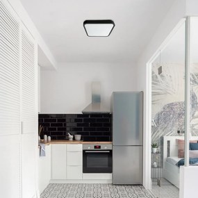 Plafoniera LED baie IP44 Alenzo 29x29cm negru/alb