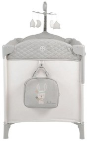 Patut pliant transformabil in tarc copii NOVOKIDS™ Indiana NEST, 62X125 cm, 2 Niveluri, Jucarie Carusel muzical, Fermoar acces lateral, Geanta bebe,
