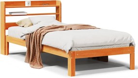 vidaXL Cadru pat fără saltea, maro ceruit, 75x190 cm, lemn masiv pin