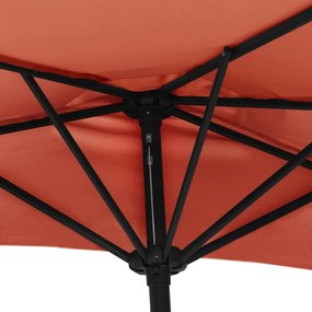 Umbrela balcon tija aluminiu caramiziu 270x135x245cm semirotund Terracota