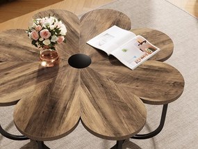 MAI21 - Masuta de cafea, 100 cm, masa living, stil industrial - Maro - Negru