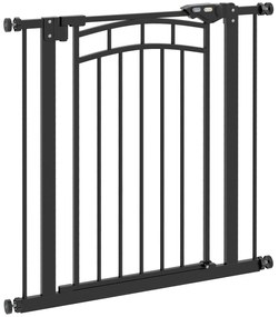 PawHut Barieră de siguranță pentru câine barieră de scări extensibilă dublă blocare 74-80 x 76 cm negru | Aosom Romania