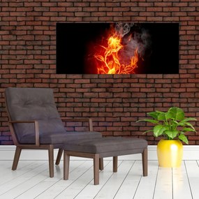 Tablou - Trandafiri în foc (120x50 cm)