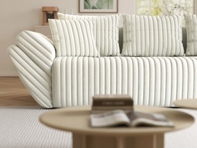 Canapea extensibilă dumonde cu ladă de depozitare si sezut confortabil din spuma high-density, Berlin Ambience Ivory 250x100 cm