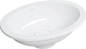 Lavoar sub blat Omnires Shell M+ finisaj alb lucios 45 cm