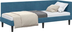 vidaXL Cadru de pat colțar albastru 80 cm x 200 cm Catifea