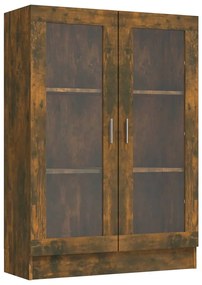 815618 vidaXL Dulap vitrină, stejar fumuriu, 82,5x30,5x115 cm, lemn prelucrat