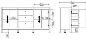 Comodă neagră joasă 152x80 cm Madrid – Tvilum