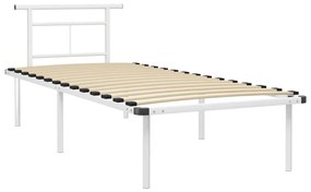 324821 vidaXL Cadru de pat, alb, 90 x 200 cm, metal