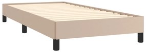 Cadru de pat, cappuccino, 100x200 cm, piele ecologica Cappuccino, 25 cm, 100 x 200 cm