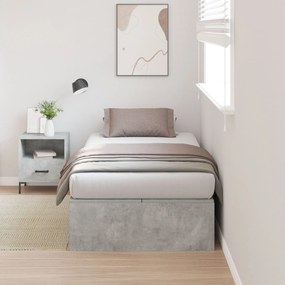vidaXL Cadru de pat , gri beton, 75 x 190 cm, din lemn prelucrat.